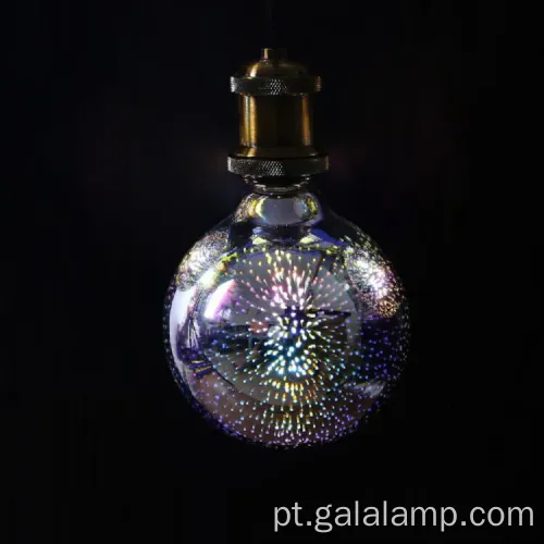 Fogos de artifício festivos: lâmpadas lideradas por vidro 3D coloridas